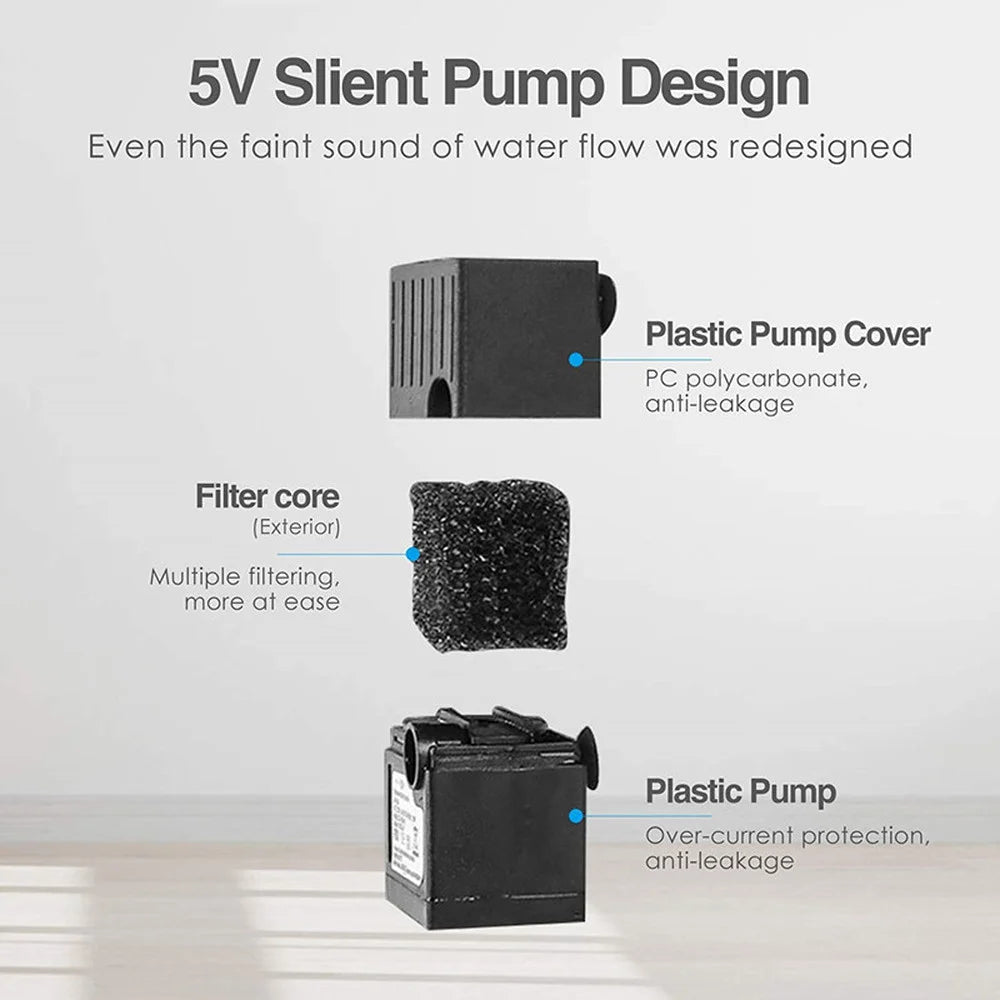 Water Pump Pet Cat Water Fountain Motor Accessories Replacement for Ceramic Cat Drinking Bowl Water Dispenser
