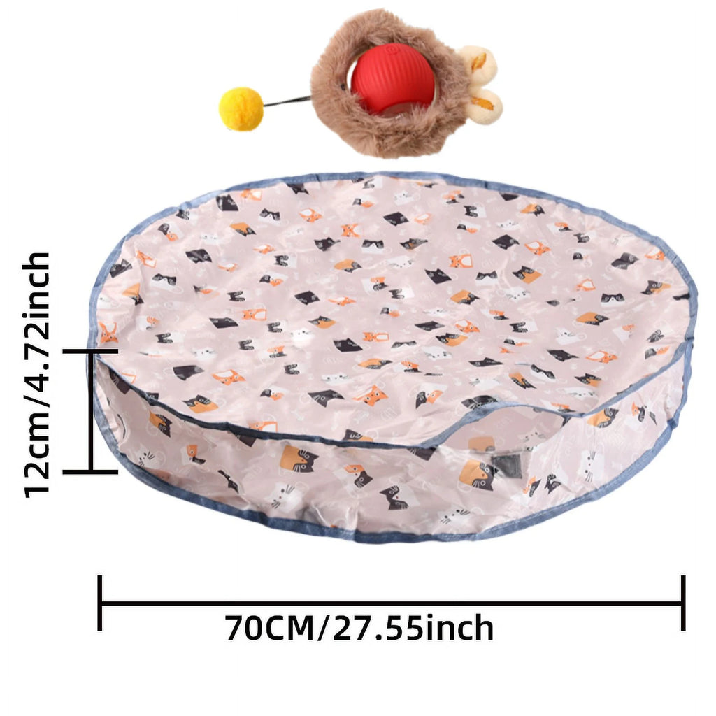 Rechargeable Electric Indoor Interactive Cat Toy Kitten Motion-Activated Hide Seek Toy with Plastic Hiding Cover Exercise Toy