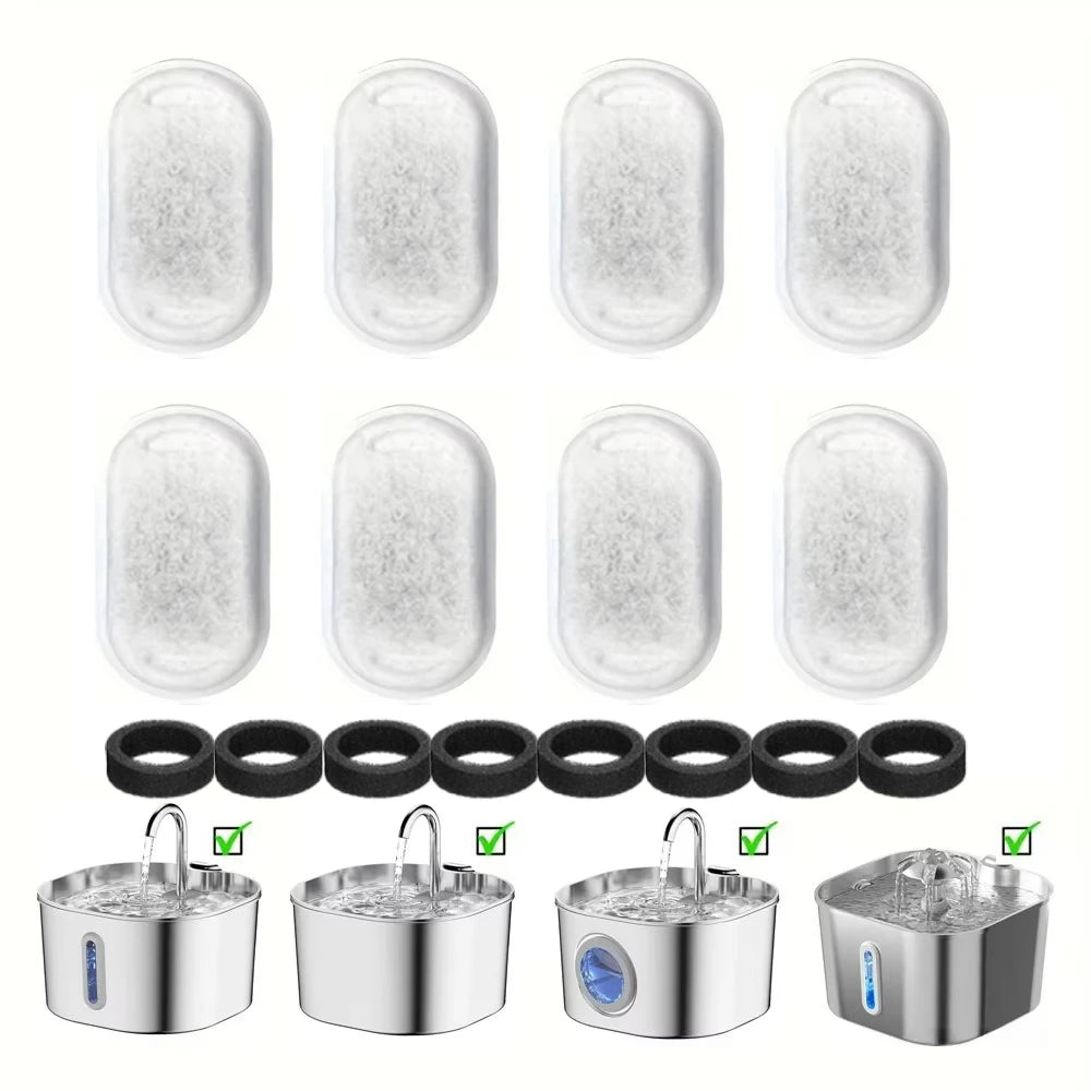 8pcs Automatic Cat Water Dispenser Filters Cartridge for Pet Cat Water Feeding & Watering Supplies Accessories