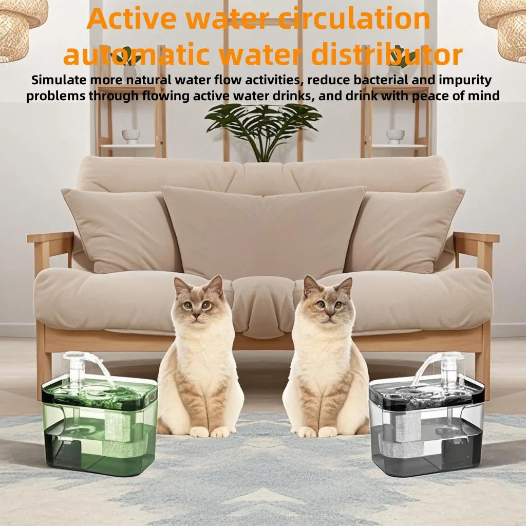 Custom 1.5L Automatic Pet Water Fountain for Cats & Dogs USB Quiet Cat Water Fountain Cat Drinking Fountain with Light
