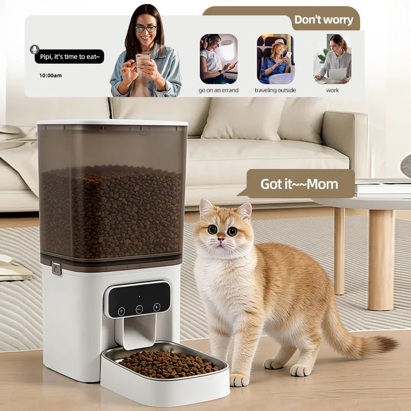 OEM 4L Automatic Pet Feeder Intelligent Cat Feeder APP Remote Control Timed Quantitative Pet Dog Feeder