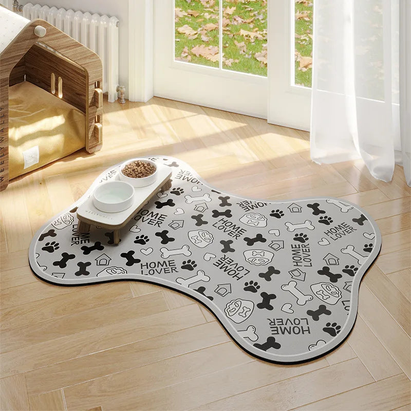 Wholesale Silicone Pet Bowls Mat Non Slip Pet Food Mat Dog Cat Square Bone Shaped Pet Feeding Mat