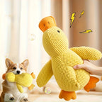 Plush Duck Shape Dog Squeaky Toy Bite-Resistant Soft Chew Toy for Medium to Small Breeds with Interactive Sound Dog Training Toy
