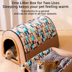 Plush Large Oversized Dog Kennel Modern Four Seasons Pet House with Removable Winter Cover for Golden Dogs in Summer Winter