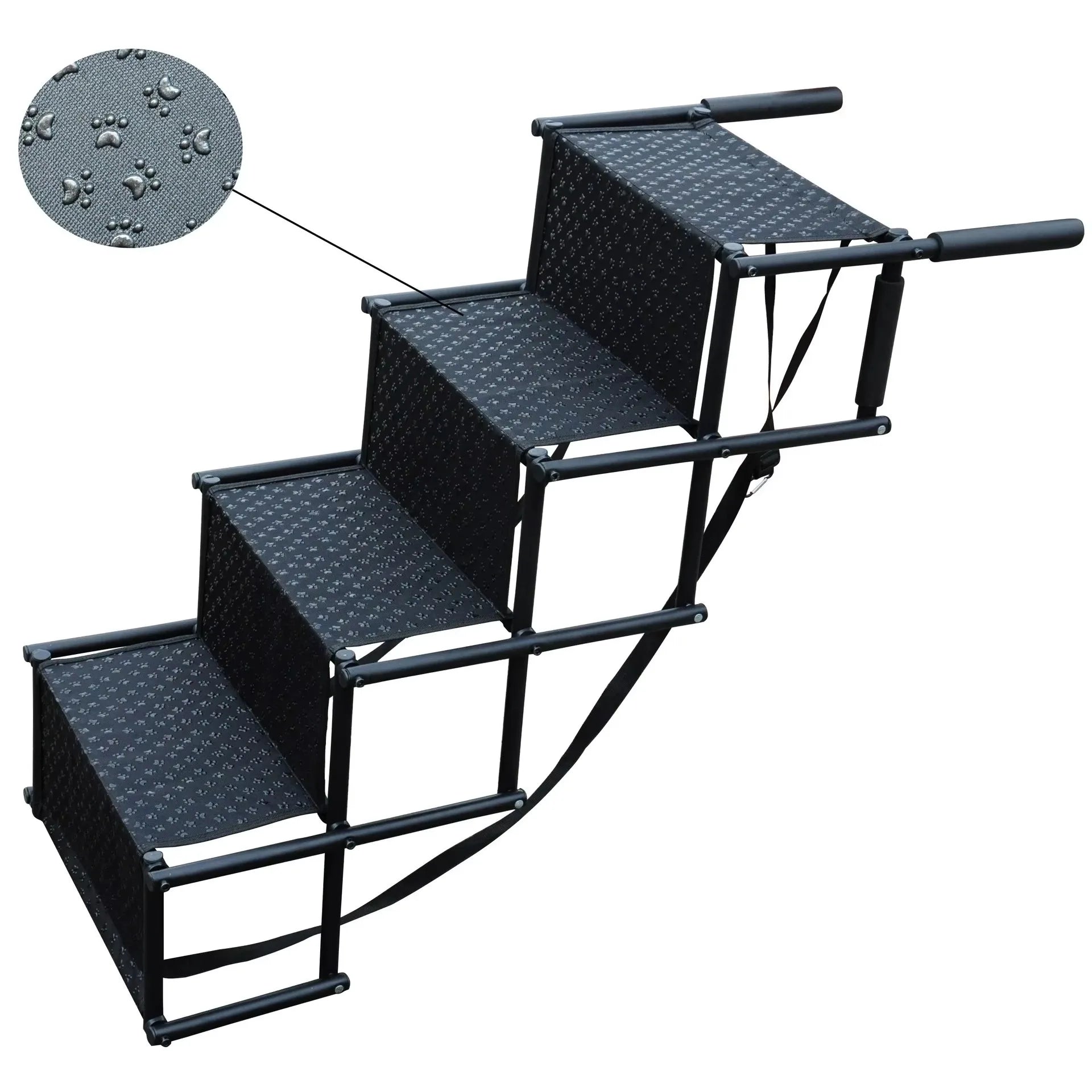 4 Steps Folding Pet Stairs Portable Lightweight Auto Large Dog Cat Ladder for Cars Trucks SUVs Cargo Couch High Bed