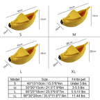Banana Shape Cat Bed House Mat Warm Durable Portable Winter Coral Fleece Removable Cover Cat Supplies