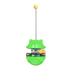 Eco-Friendly Plastic Cat Teaser Stick Slow Feeder Ball Funny Tumbler Food Dispenser for Kitten Pets Supplies