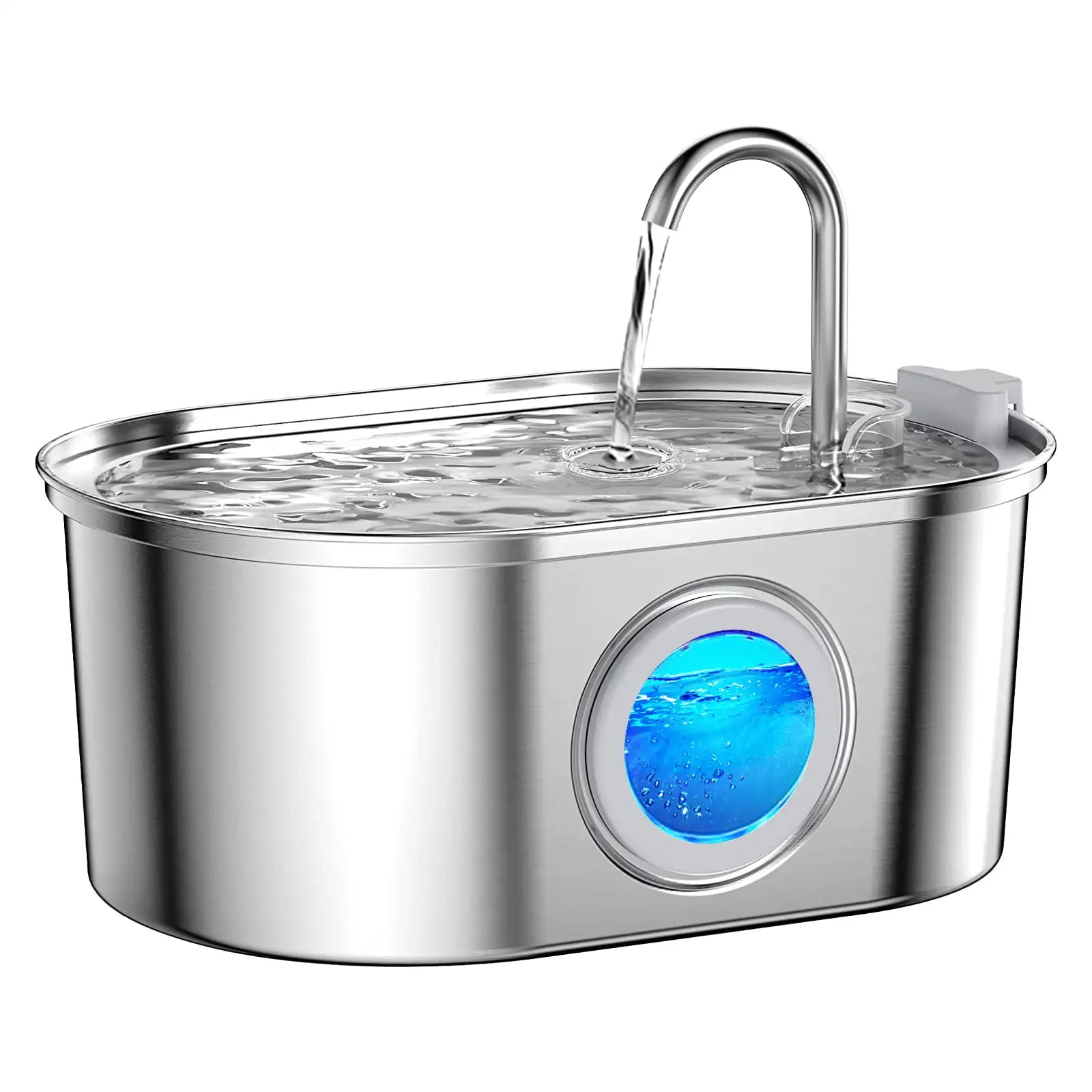 Cat Fountain with Water Level Window 3.2L Stainless Steel Pet Water Fountain Cat Dog Water Dispenser for Multiple Pets