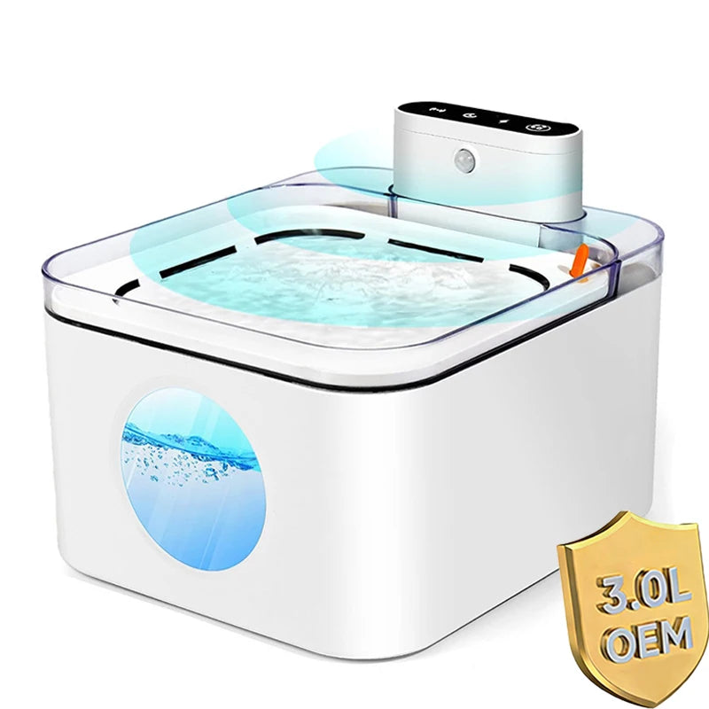 3L Wireless Cat Water Fountain with 5200mAh Battery Smart Motion Sensor Ultra Quiet Automatic Pet Drink Dispenser OEM ODM