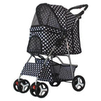 4 Wheels Pet Travel Trolley Cat Dog Jogger Stroller with Cup Holder and Storage Basket Pet Pushchair for Small Medium Cats Dogs
