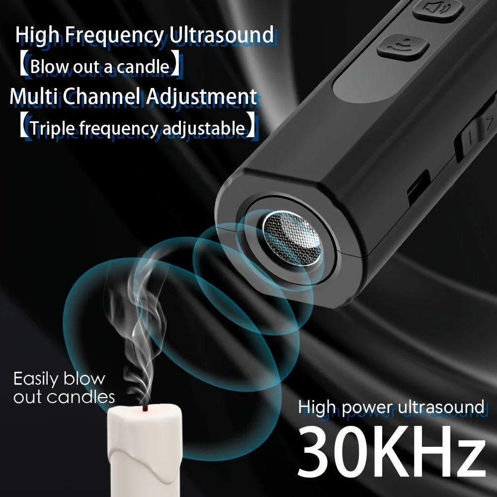 Pet Dog Repeller Multifunctional Portable Ultrasonic Repellent Anti-Barking Device USB Rechargeable to Multiple Channels
