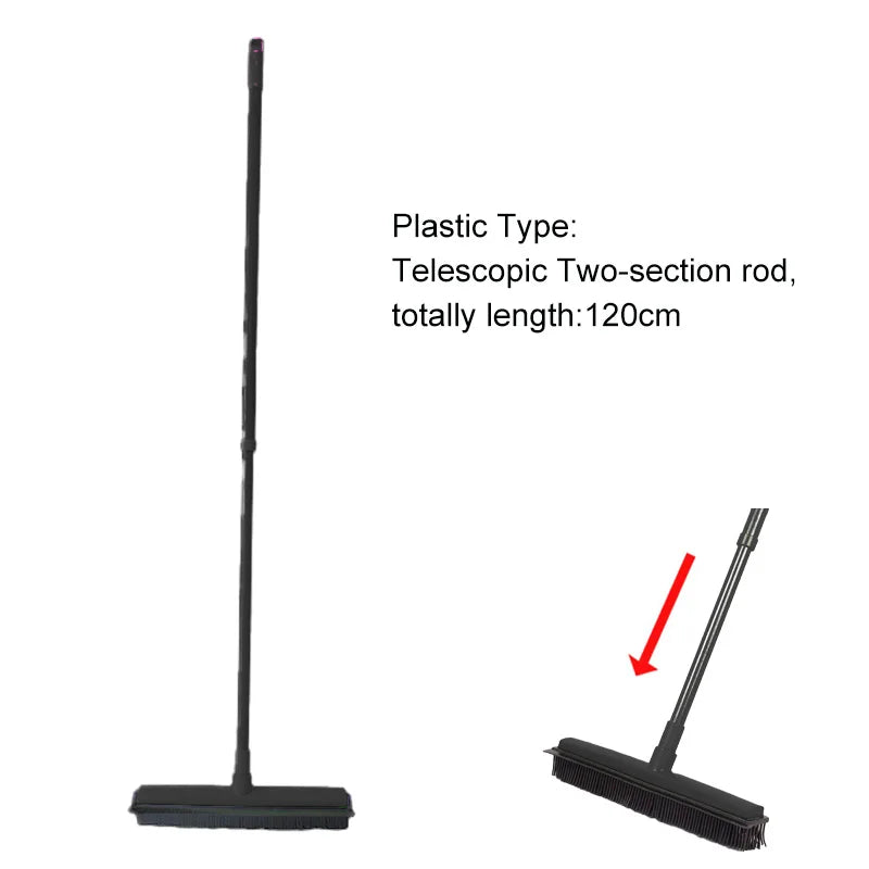 Telescopic Rubber Eco-Friendly Water Resistant Pet Hair Removal Broom Dog Hair Brush Dust Scraper Carpet Sweeper Wash Mop Window