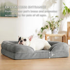 Customized LOGO Orthopedic Dog Bed for Medium Dogs Waterproof Sofa Bed Foam Pet Couch Removable Washable Cover Waterproof Lining