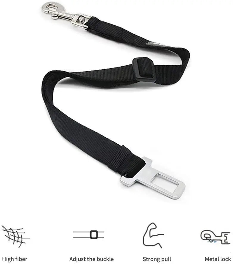 Adjustable Pet Car Seat Belt Nylon Lead Dog Leash Backseat Safety Belt OEM Custom Designer Dog Harness Collar Pet Accessories
