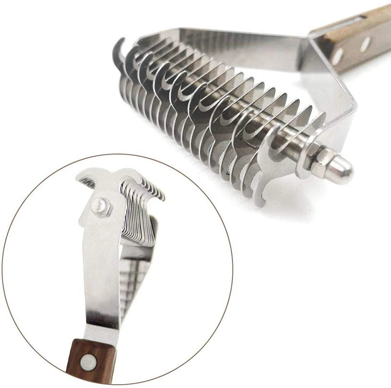 Dog Brush Pet Grooming Pet Comb Rake Removes Undercoat Knots Wooden Handle Puppy Groomer Pet Manufacturer Cat Brushes