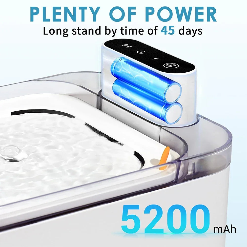 3L Wireless Cat Water Fountain with 5200mAh Battery Smart Motion Sensor Ultra Quiet Automatic Pet Drink Dispenser OEM ODM