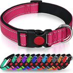 Reflective Personalized Dog Collar with Safety Locking Buckle Adjustable Nylon for Dogs-OEM Custom Logo