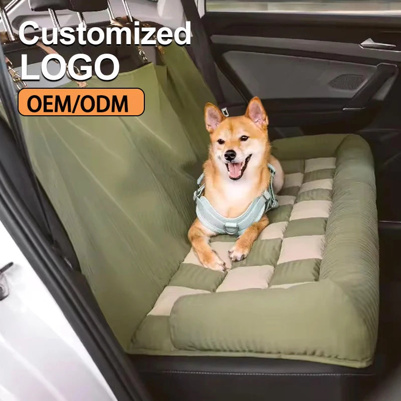 Plaid Luxury Dog Car Seat Covers with Washable Anti-Slip Design Nylon Material Eco-Friendly Safety Buckle Dropshipping