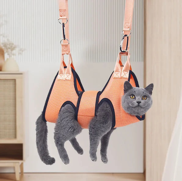 Portable Dog Grooming Cat Hammock Harness with Nail Clippers/Trimmer and Nail File Essential Grooming Tools