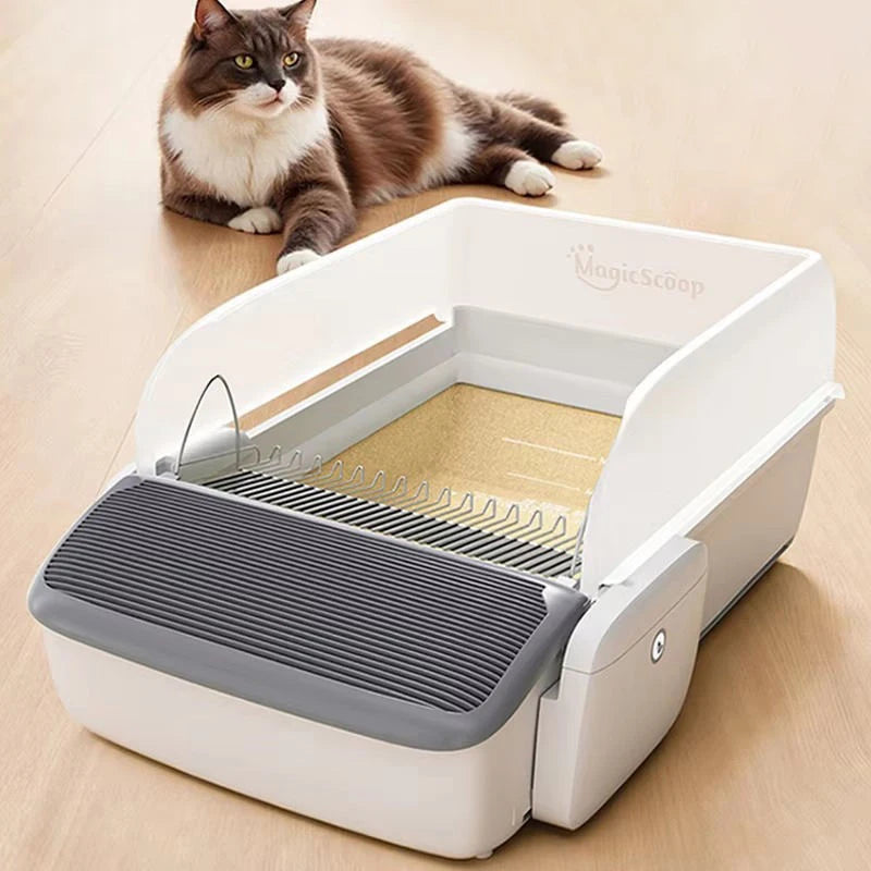 7L Plastic Automatic Cat Litter Box APP Control Smart Open-top Self-cleaning for Cat Toilet Customized LOGO