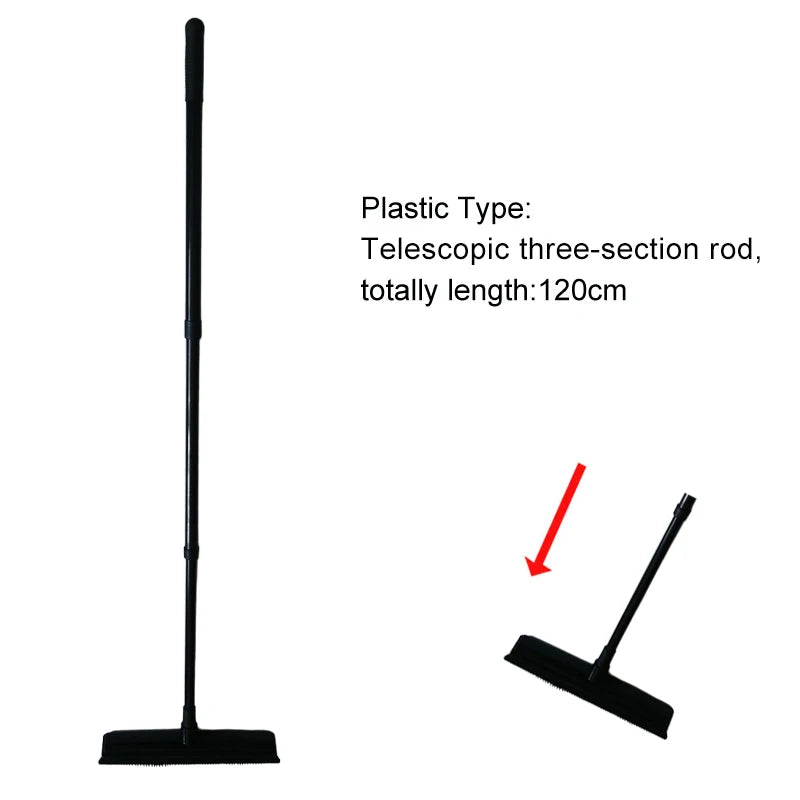 Adjustable Rubber Pet Hair Removal Broom Brush Dust Scraper Carpet Sweeper Wash Mop Telescopic Window Car Floor Cleaner