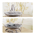 2026 New OEM Automatic Cat Water Fountain USB Charging 2.2L Transparent Stainless Steel Pet Water Dispenser