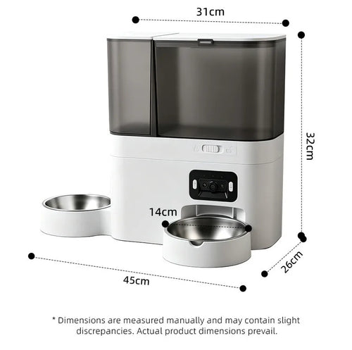 2026 New 5L Automatic Cat Feeder with Stainless Steel Water Bowl Dog 5G Smart Pet Feeder with Camera Voice Interaction OEM ODM