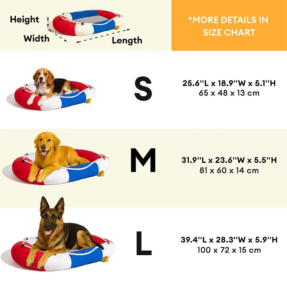 Summer Cooling Waterproof Boat Shaped Pet Bed with Pillow Chill Raft Outdoors Dog Swimming Boat Dog Beds
