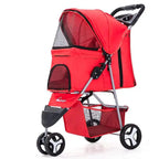 Dog Stroller Pet Trrolley for Small Medium Dogs Cats Foldable Dog Jogging Cage Travel Carrier with Cup Holder and Storage Basket