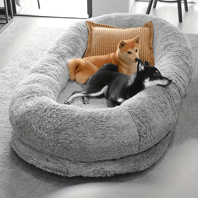 Luxury Large Dog Bed Sleep Deeper Human Dog Bed Soft Sponge Plush Foam Dog Products Detachable and Washable OEM Dropshipping