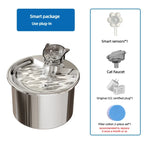 OEM 2L Stainless Steel Automatic Filter Cat Water Fountain Pet Water Dispenser Smart Pet Drinking Fountain With Faucet Drinker