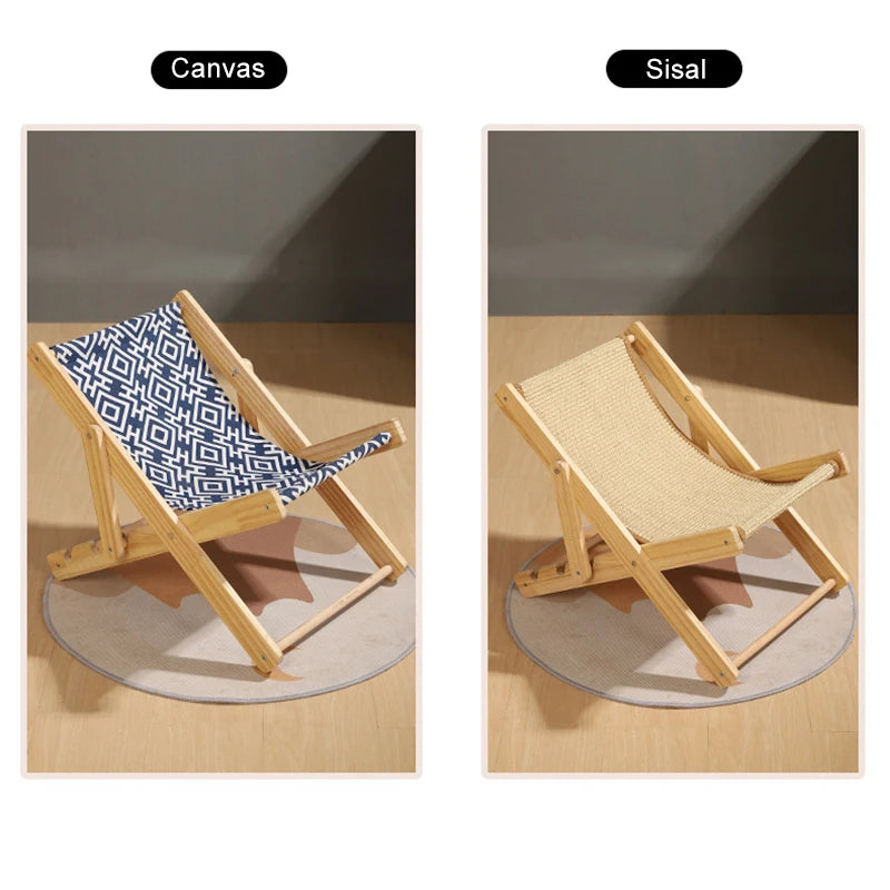 Cat Scratcher Board Cat Sleeping Bed Canvas Sisal-Covered Adjustable Grind Claw Resistant Beach Chair Kitten Toy Cat Products
