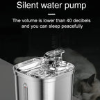 OEM 2.2L Stainless Steel Smart Cat Water Fountain Charge Automatic Circulation Luxurious Stylish Design LCD Display Eco-Friendly
