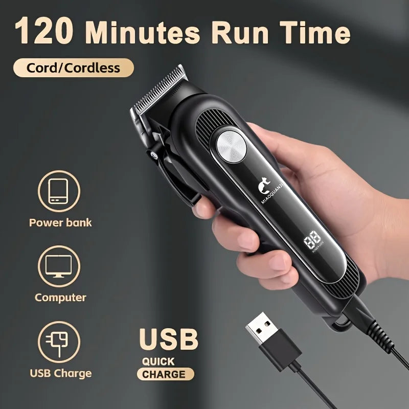 Rechargeable Cordless Pet Grooming Kit Low Noise Dog & Cat Clippers for Home Use Stainless Steel for All Fur Types