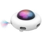 UFO Interactive Cat Toy Cat Upgraded Pop and Play Toy with Rotating Feather USB Charging Smart Mode Indoor Cats Relieve Boredom