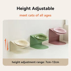 Ceramic Cat Bowl Small Dogs Height Adjustable Protecting Cervical Spine Anti Overturning Food and Water Feeding Bowls