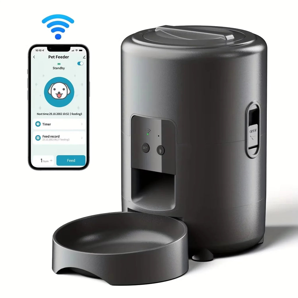 2L Portable Plastic Smart Pet Feeder with Camera Night Vision 2.4G WiFi Automatic Cat Feeder for Dog Food Dispenser