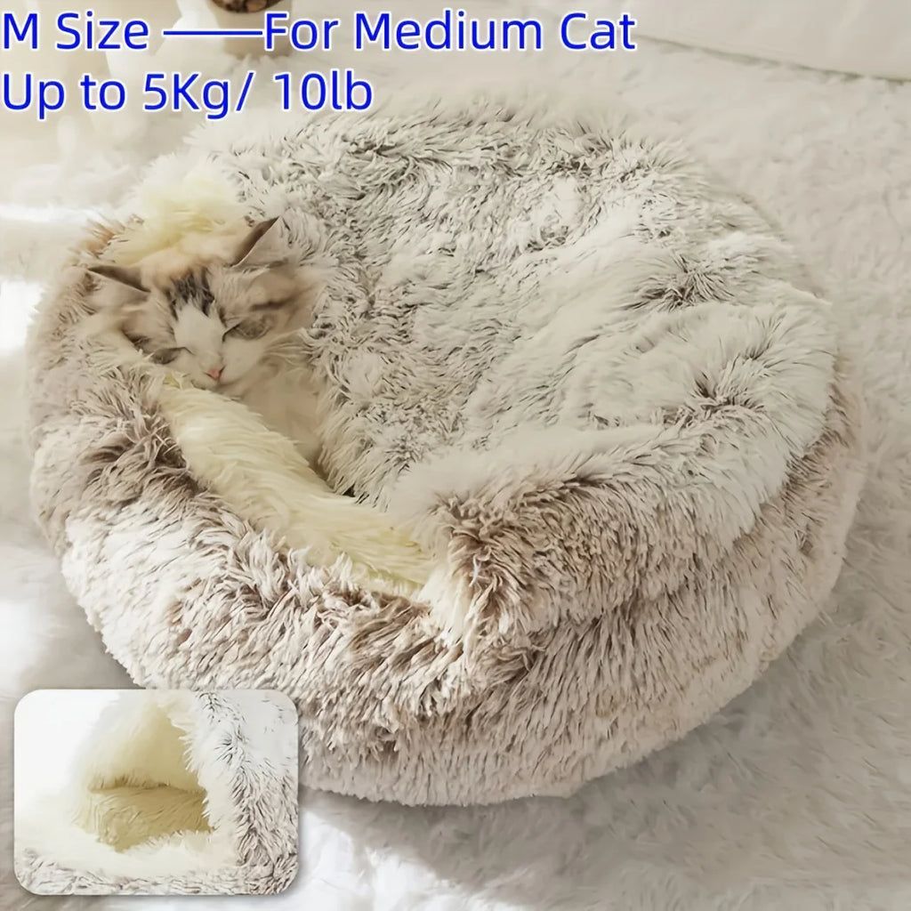 Summer All Seasons Round Shape Long Plush Warm Cozy Comfy Pet Dog & Cat Bed Large Dog Cushion