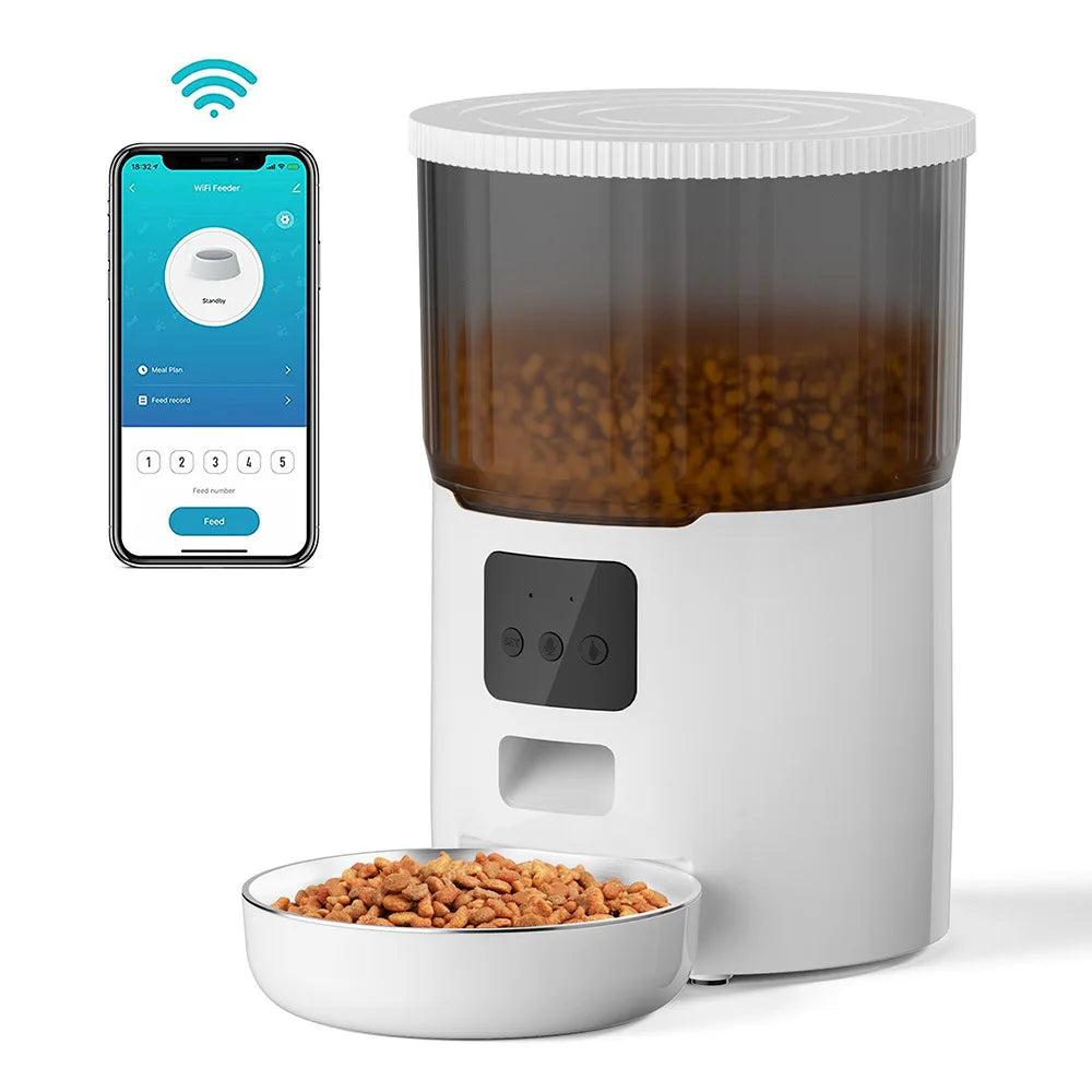 OEM 4L Automatic Cat Feeder APP Smart Pet Feeder Slow Pet Food Dispenser WIFI Time Seting Auto Pet Feeder Manufacturer
