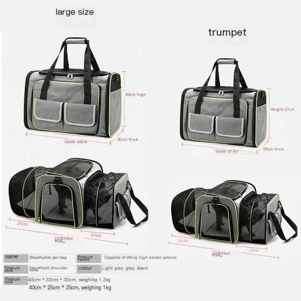 Travel Cat Bag Fashionable Cat Bag Portable Small Foldable Mounted Travel Expandable Portable Pet Bag Pet Carrier
