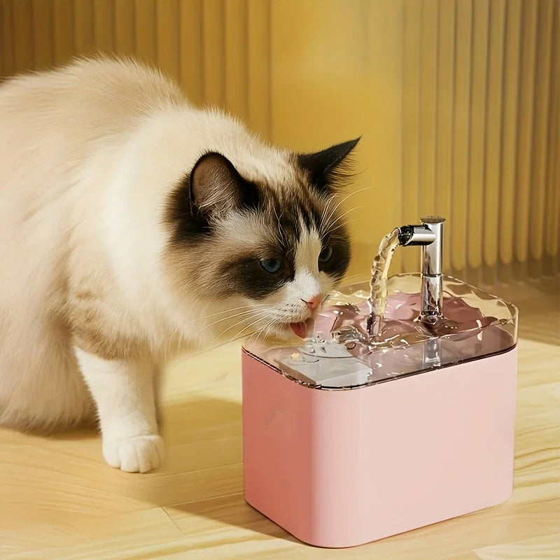 1.5L Modern Solid Plastic Automatic Cat Water Fountain with Continuous Flow Self-Filling Smart Pet Water Dispenser