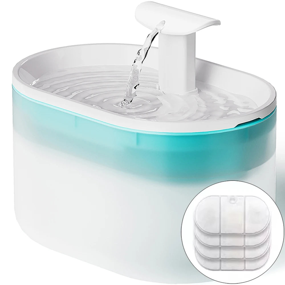 Cat Water Fountain 2.1L Ultra Quiet Plastic Pet Water Fountain for Cats BPA-Free Cat Fountain for Drinking Pet Water Dispenser