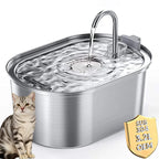 OEM Stainless Steel Cat Water Fountain 3.2L/108oz Pet Water Dispenser Automatic Cat Fountain USB Charging Cat Products