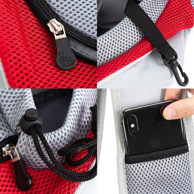 Fashionable Nylon Pet Cat Carrier Bag Comfortable Hand-Free Shoulder Sling Tote Outdoor Puppy Backpack Zipper Manufactured