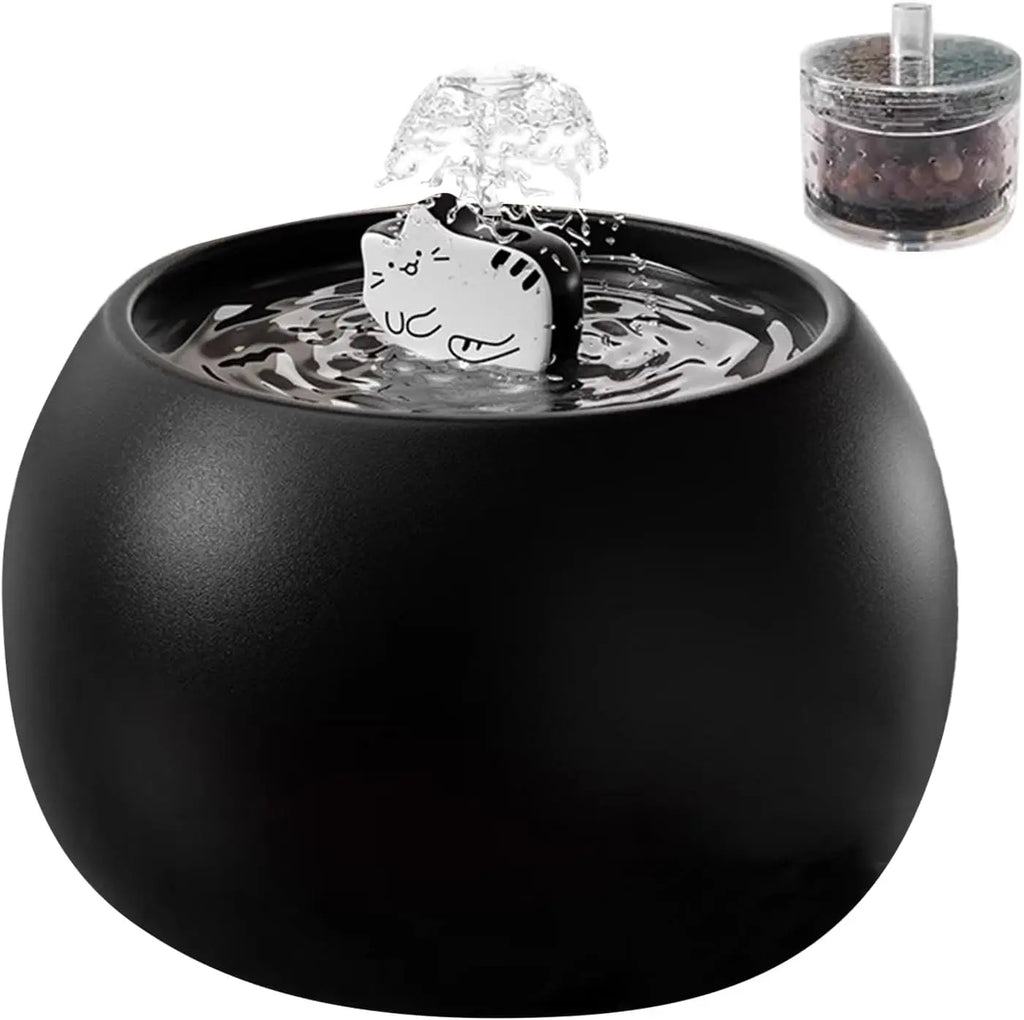 1.5L Automatic Cat Water Dispenser Fountain Rechargeable Pet Water Dispenser with Long-Lasting Filtered Sensor Ceramic Cat Bowl