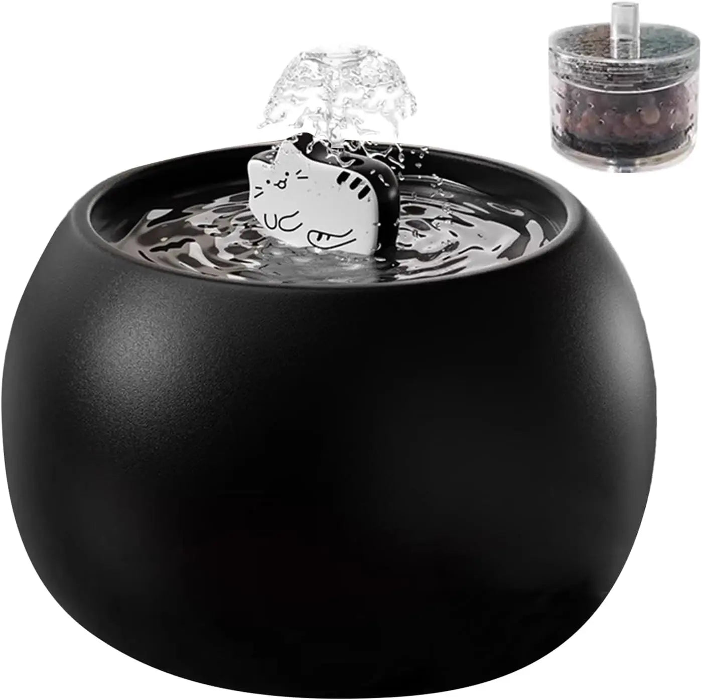 1.5L Automatic Cat Water Dispenser Fountain Rechargeable Pet Water Dispenser with Long-Lasting Filtered Sensor Ceramic Cat Bowl