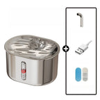 2.5L/85oz Cat Water Fountain Stainless Steel Automatic Cat Water Dispenser with Water Level Window Cat Fountain