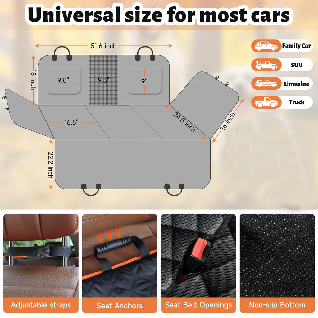OEM Back Seat Extender for Dogs Hard Bottom Dog Car Seat Cover Support 300lbs Heavy Duty Scratch Backseat Dog Hammock Truck SUV