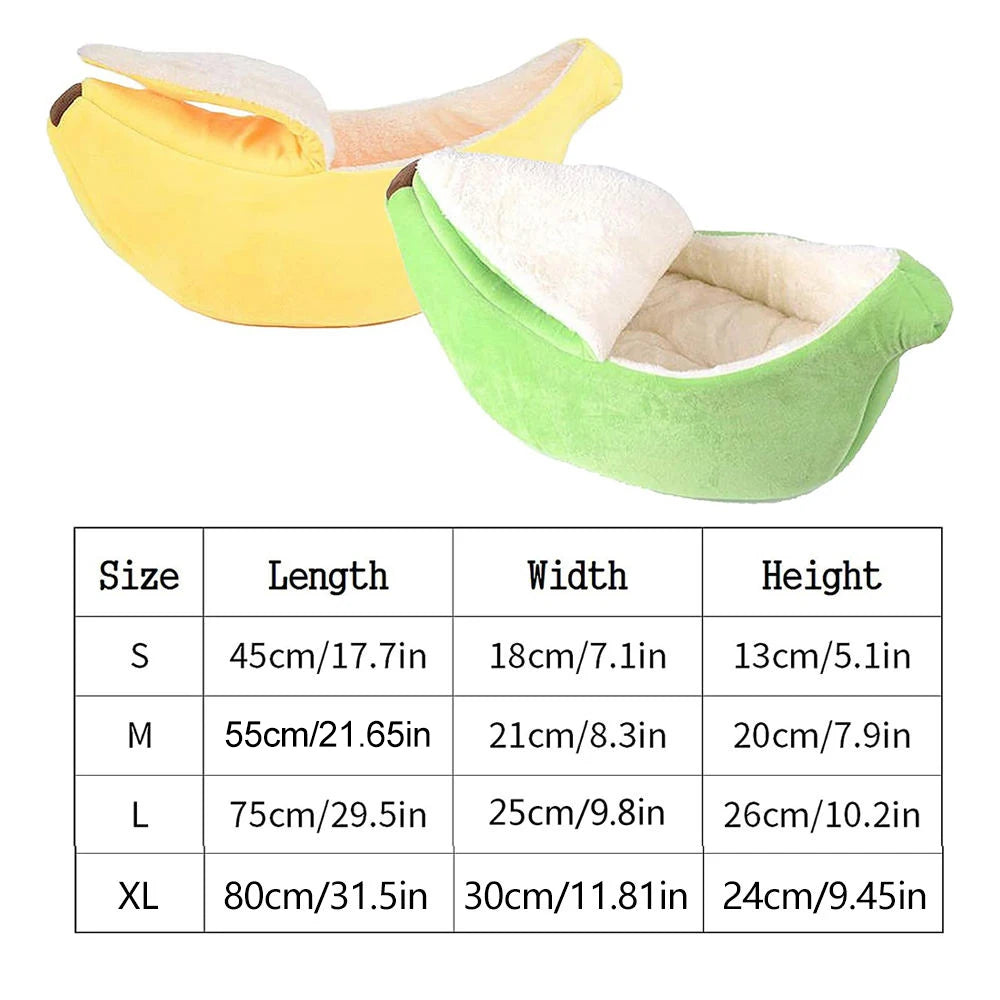 Banana Cat Bed House Cute Funny Cozy Cat Mat Beds Warm Durable Portable Pet Basket Kennel Dog Cushion White Lining Multicolor