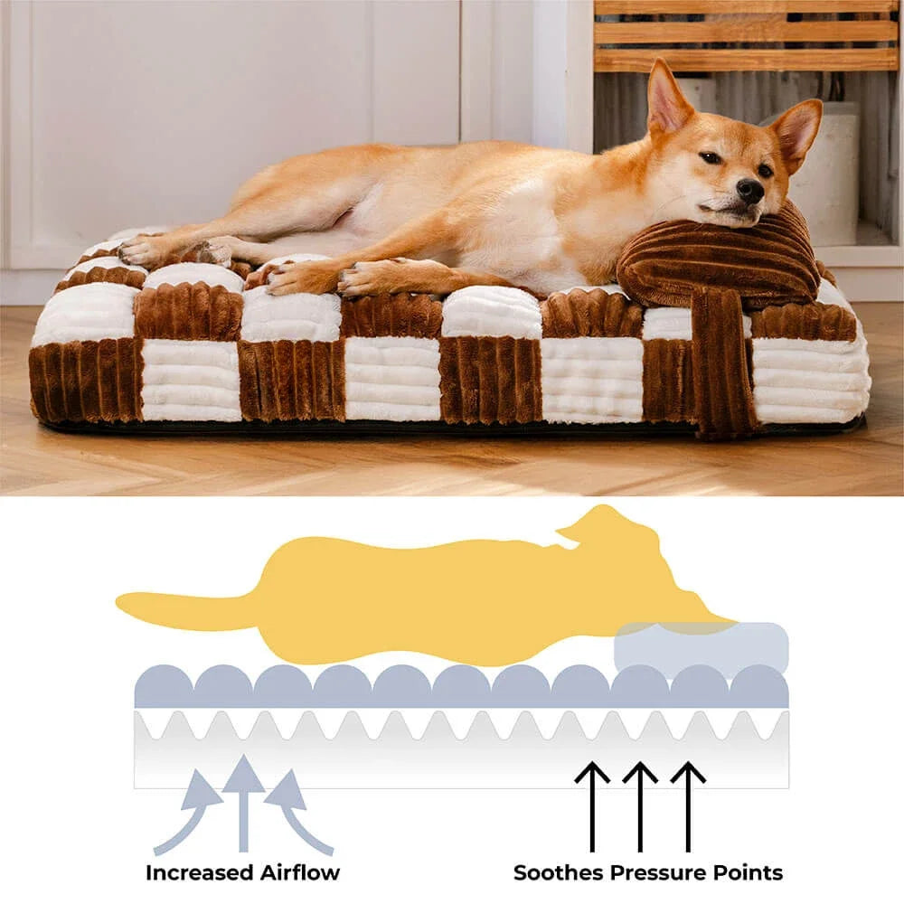 Handmade Large and Small Dog Beds with Plush Orthopedic Support Pillow Comfort Pads Mattresses Summer Warm Soft Pet Beds